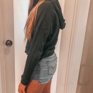forever 21 girls green hooded long sleeve